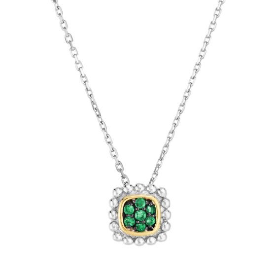 Phillip Gavriel Emerald Popcorn silver & 18k gold Pendant