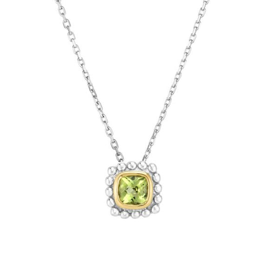 Phillip Gavriel Peridot Popcorn silver & 18k gold Pendant