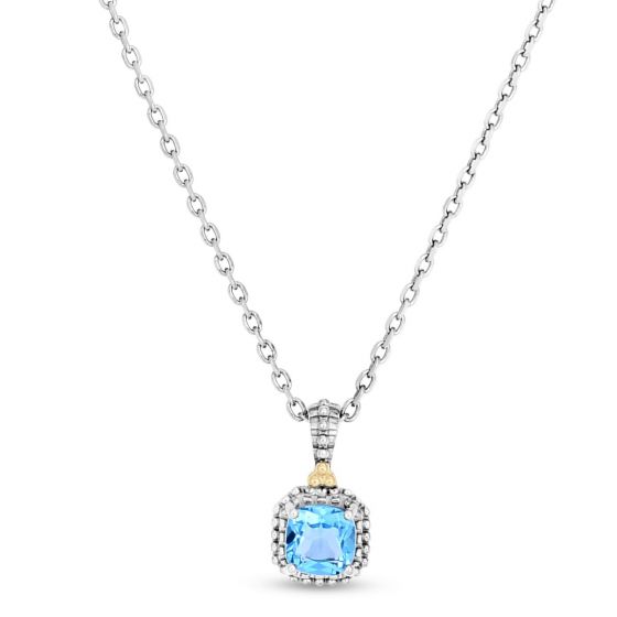 Phillip Gavriel Blue Topaz Drop Popcorn Pendant