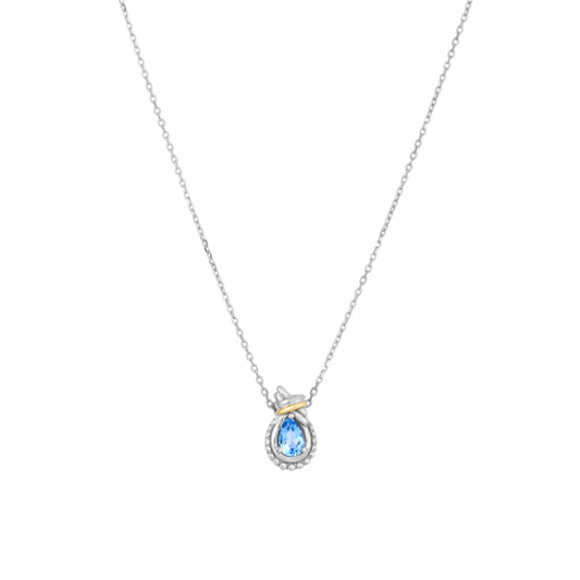 Phillip Gavriel Popcorn Love Knot Topaz Necklace