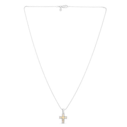 Phillip Gavriel Popcorn Cross Pendant