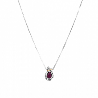 Phillip Gavriel Popcorn Love Knot Ruby Necklace