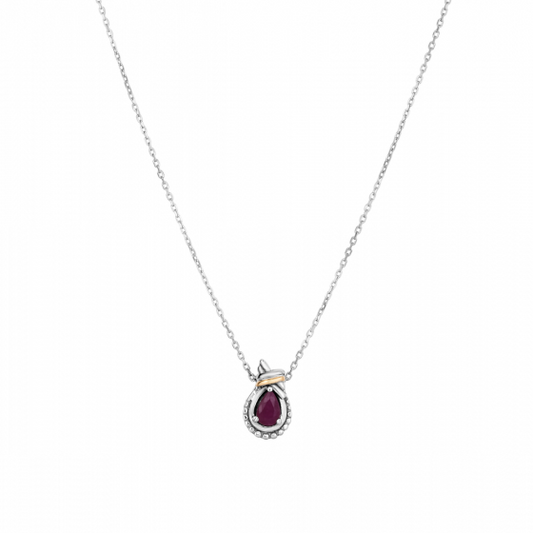 Phillip Gavriel Popcorn Love Knot Ruby Necklace