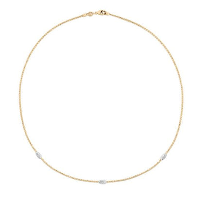 Phillip Gavriel 14k yellow gold Popcorn Diamond Station Necklace