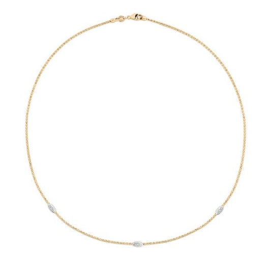 Phillip Gavriel 14k yellow gold Popcorn Diamond Station Necklace