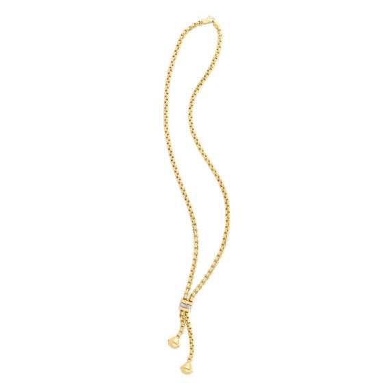 Phillip Gavriel 14k yellow gold Diamond Popcorn Lariat Necklace