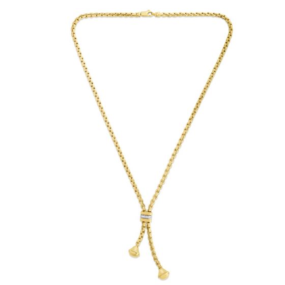 Phillip Gavriel 14k yellow gold Diamond Popcorn Lariat Necklace