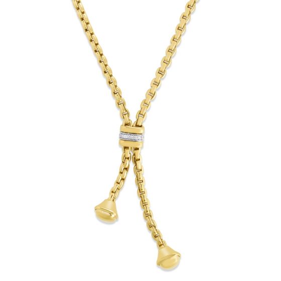 Phillip Gavriel 14k yellow gold Diamond Popcorn Lariat Necklace