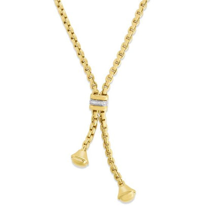 Phillip Gavriel 14k yellow gold Diamond Popcorn Lariat Necklace