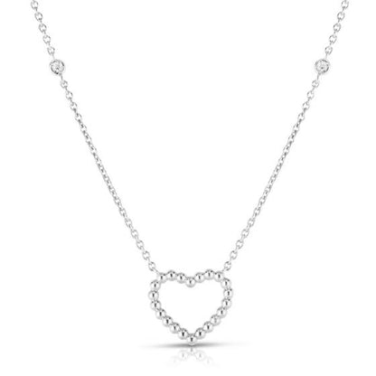 Phillip Gavriel 14k gold Popcorn Heart with diamonds Necklace